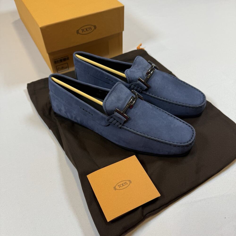 Tod’s GOMMINO DOUBLE T SUEDE DRIVING Loafer Size 7.5UK/9US New In Box MSRP $975